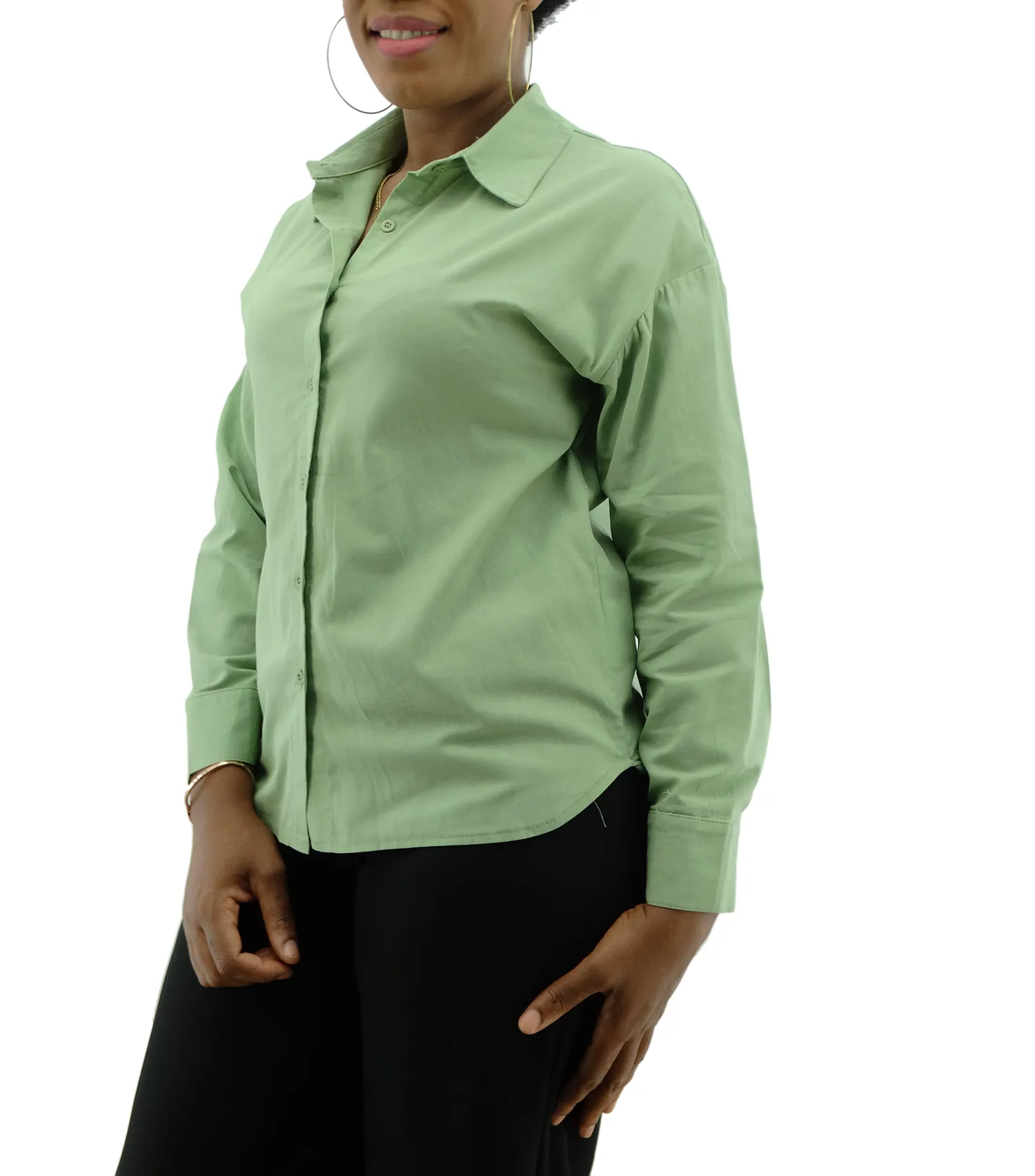 0092L23296, Morelli - Ladies' Long Slv Button Down Shirt