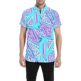 80s Frenzy Men's Big & Tall Short Sleeve Button Up Shirt