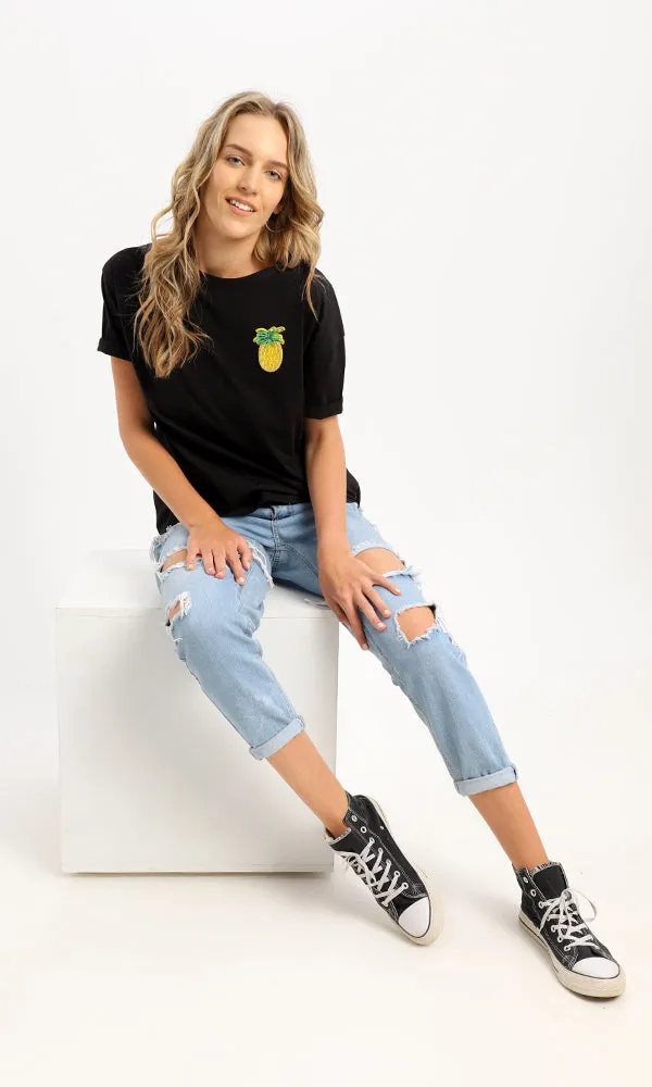 94962 Shiny Pineapple Black Short Sleeves Tee