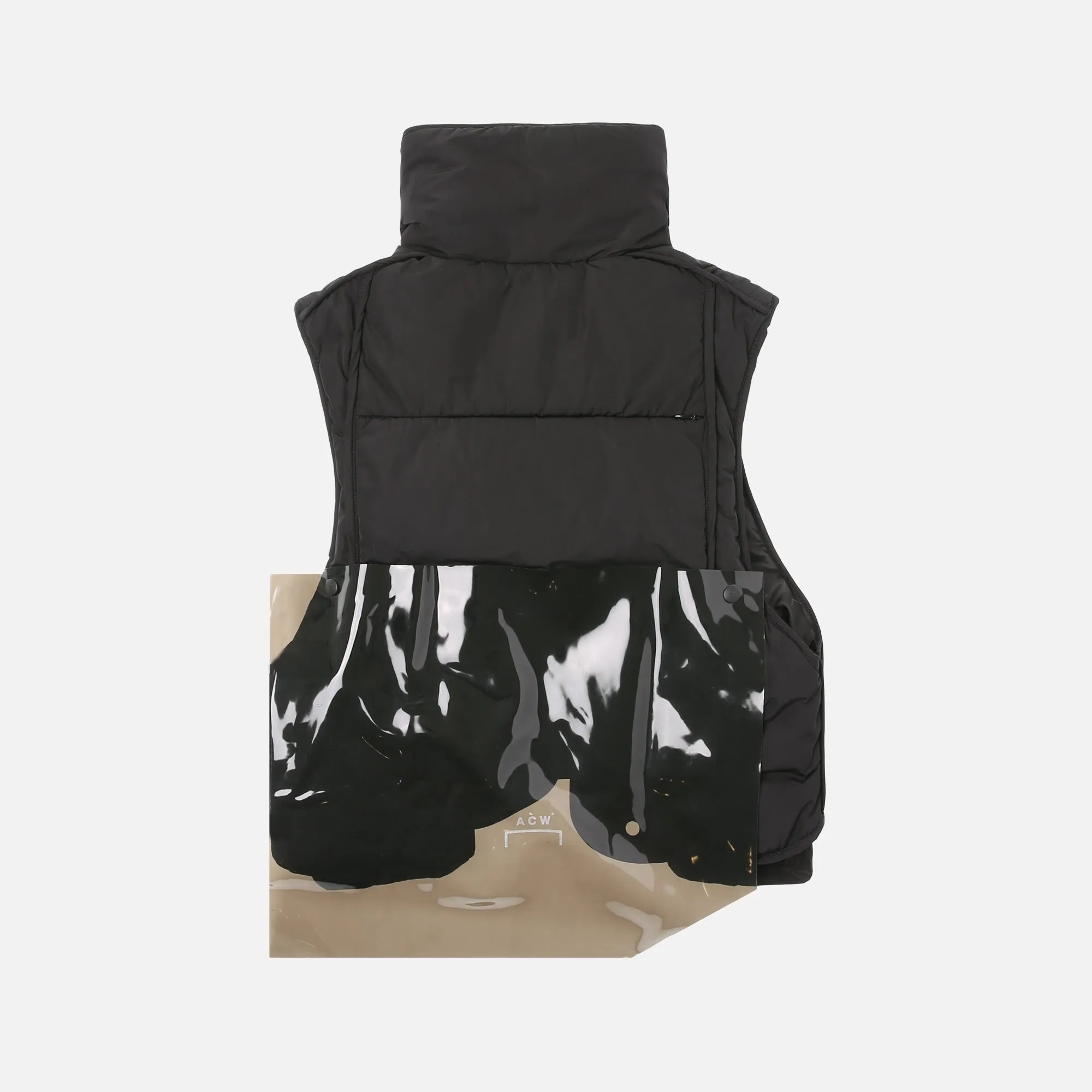 A-Cold-Wall* Step Front Nylon Padded Crop Vest - Black