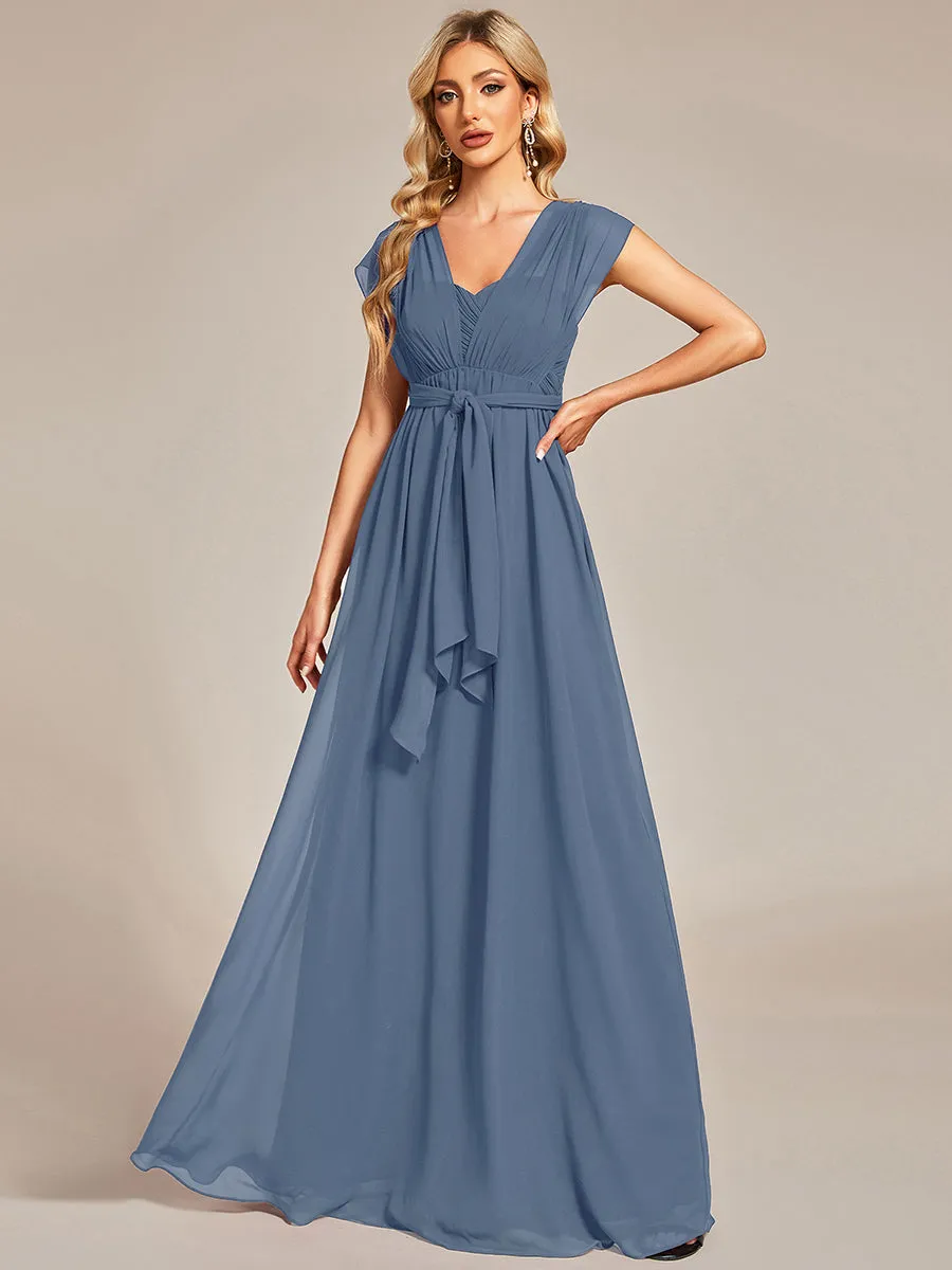 A-Line Chiffon Floor Length Wholesale Bridesmaid Dresses