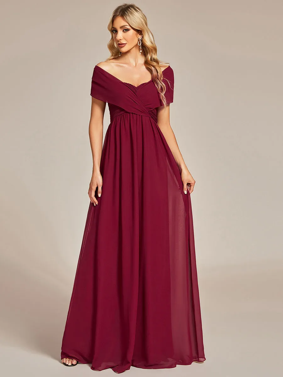 A-Line Chiffon Floor Length Wholesale Bridesmaid Dresses