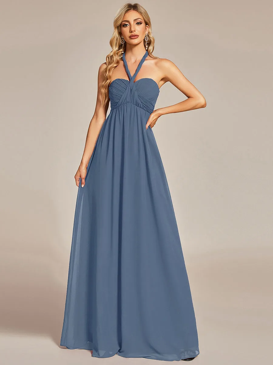 A-Line Chiffon Floor Length Wholesale Bridesmaid Dresses