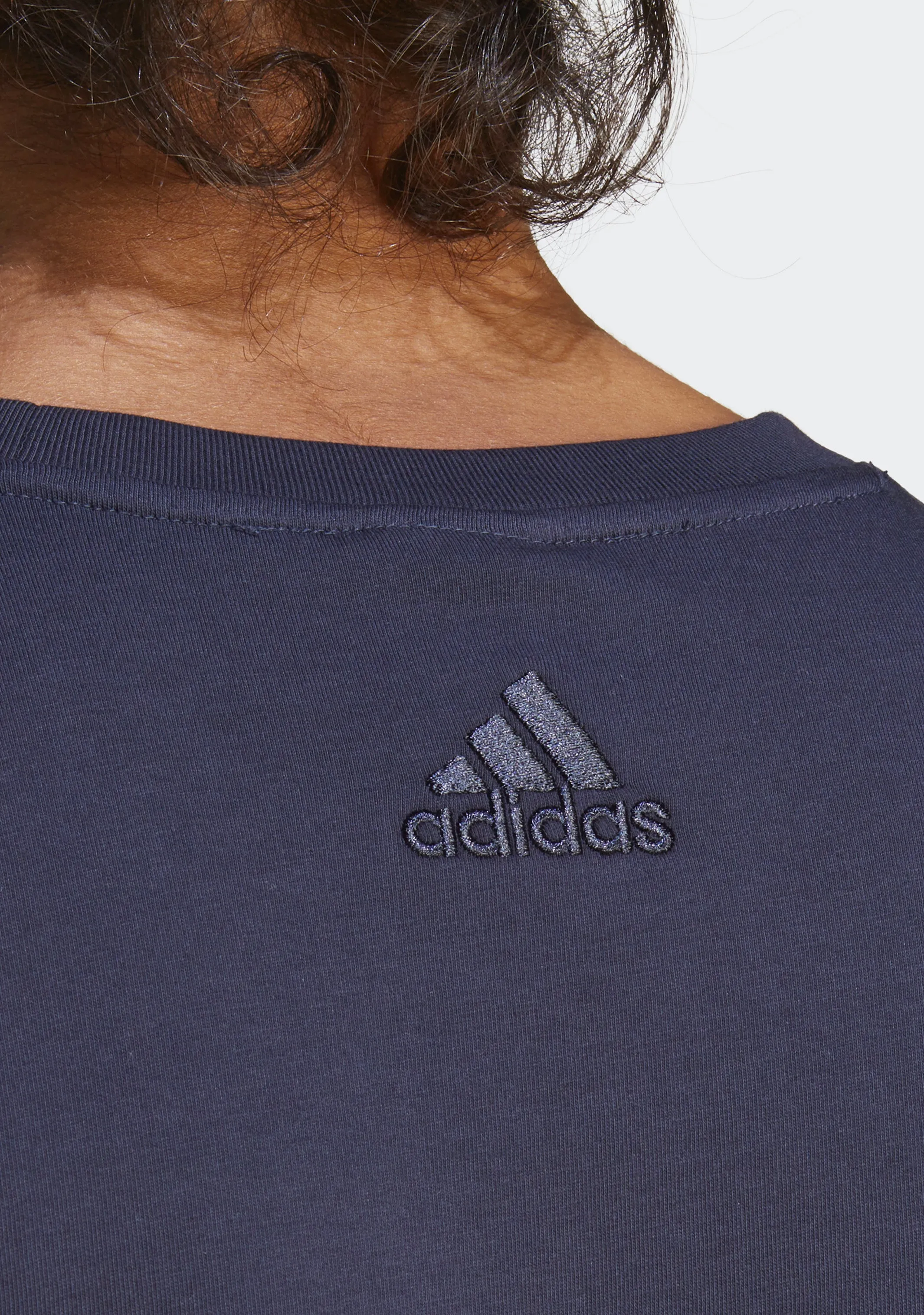 Adidas Men's Essentials Single Jersey Big Logo Tee Navy <br> IC9348