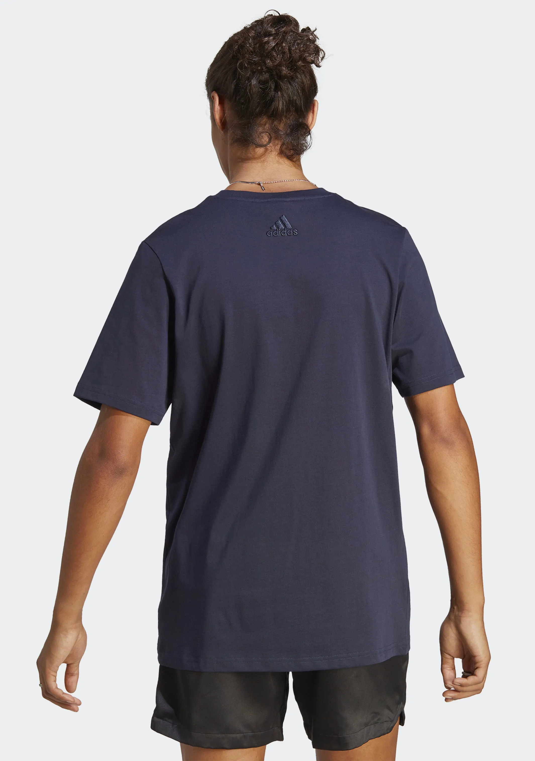 Adidas Men's Essentials Single Jersey Big Logo Tee Navy <br> IC9348