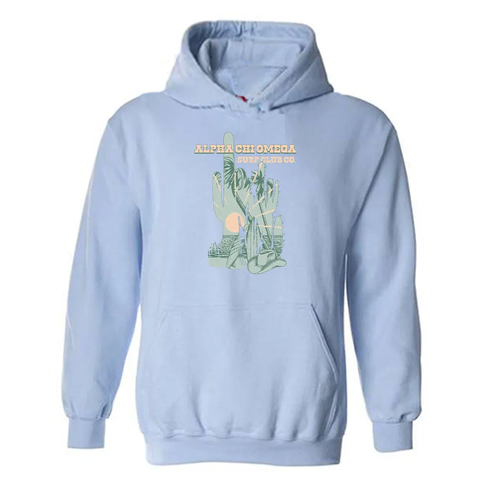 Alpha Chi Omega Cacti Sunset Heavy Blend Sweatshirt Hooded Sweatshirt