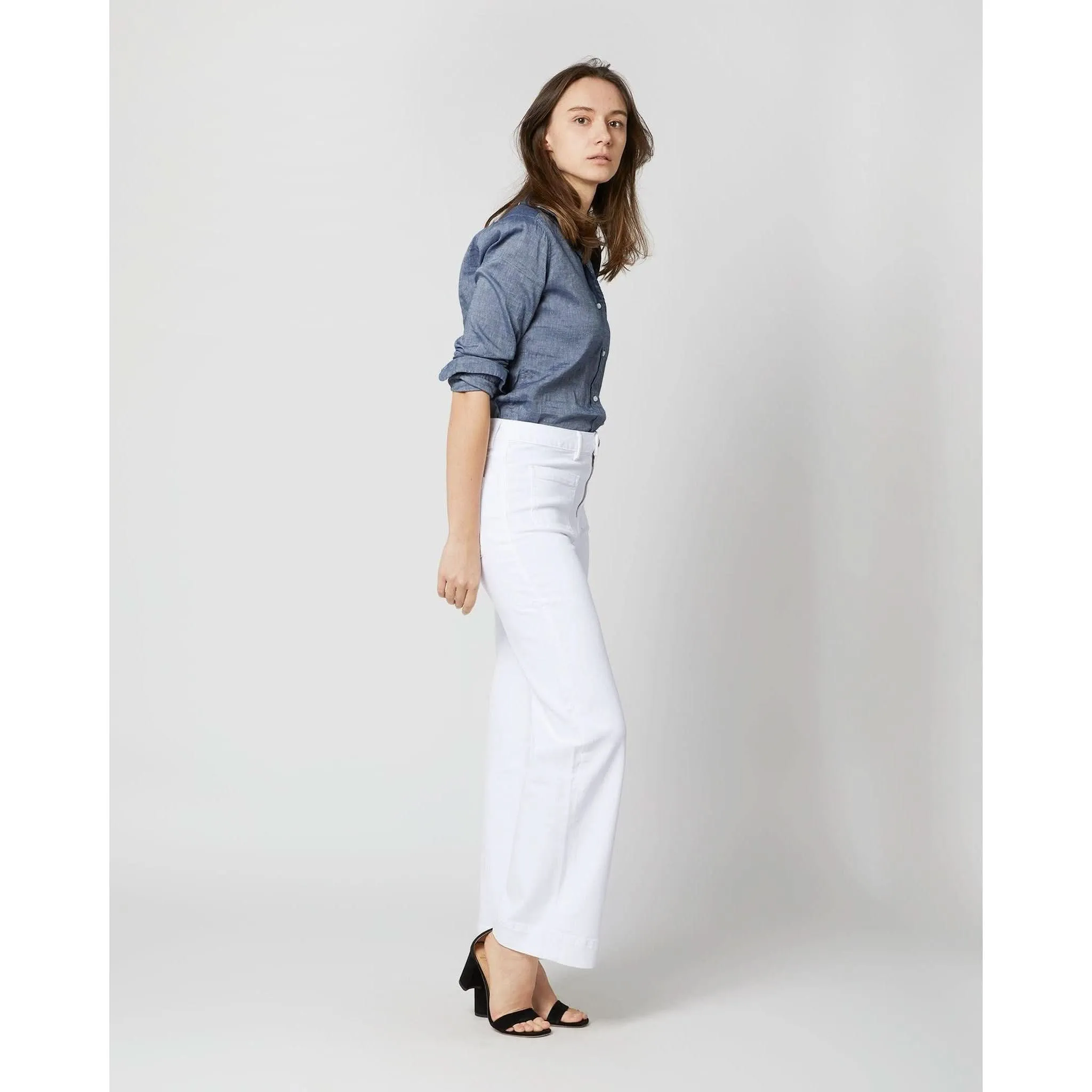 Ann Mashburn Column Patch Pocket Jean White