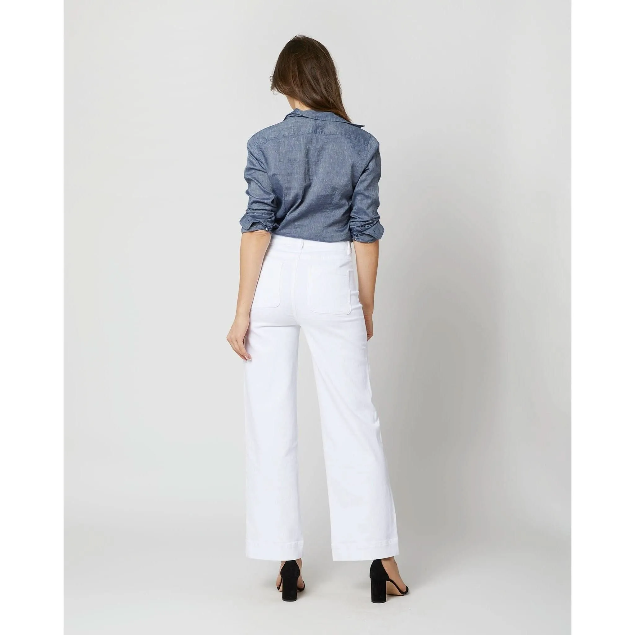 Ann Mashburn Column Patch Pocket Jean White