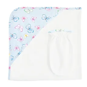 Baby Club Chic Sweet Butterflies Hooded Towel with Mitt