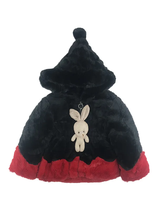 Baby Girl Black Fur Coat