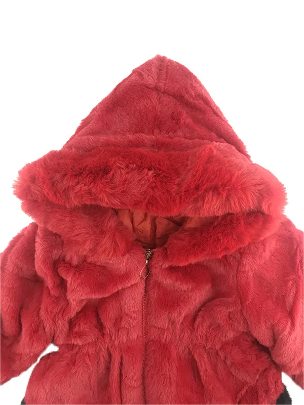 Baby Girl Red Fur Coat