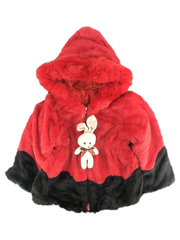 Baby Girl Red Fur Coat