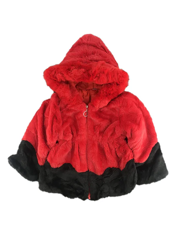 Baby Girl Red Fur Coat