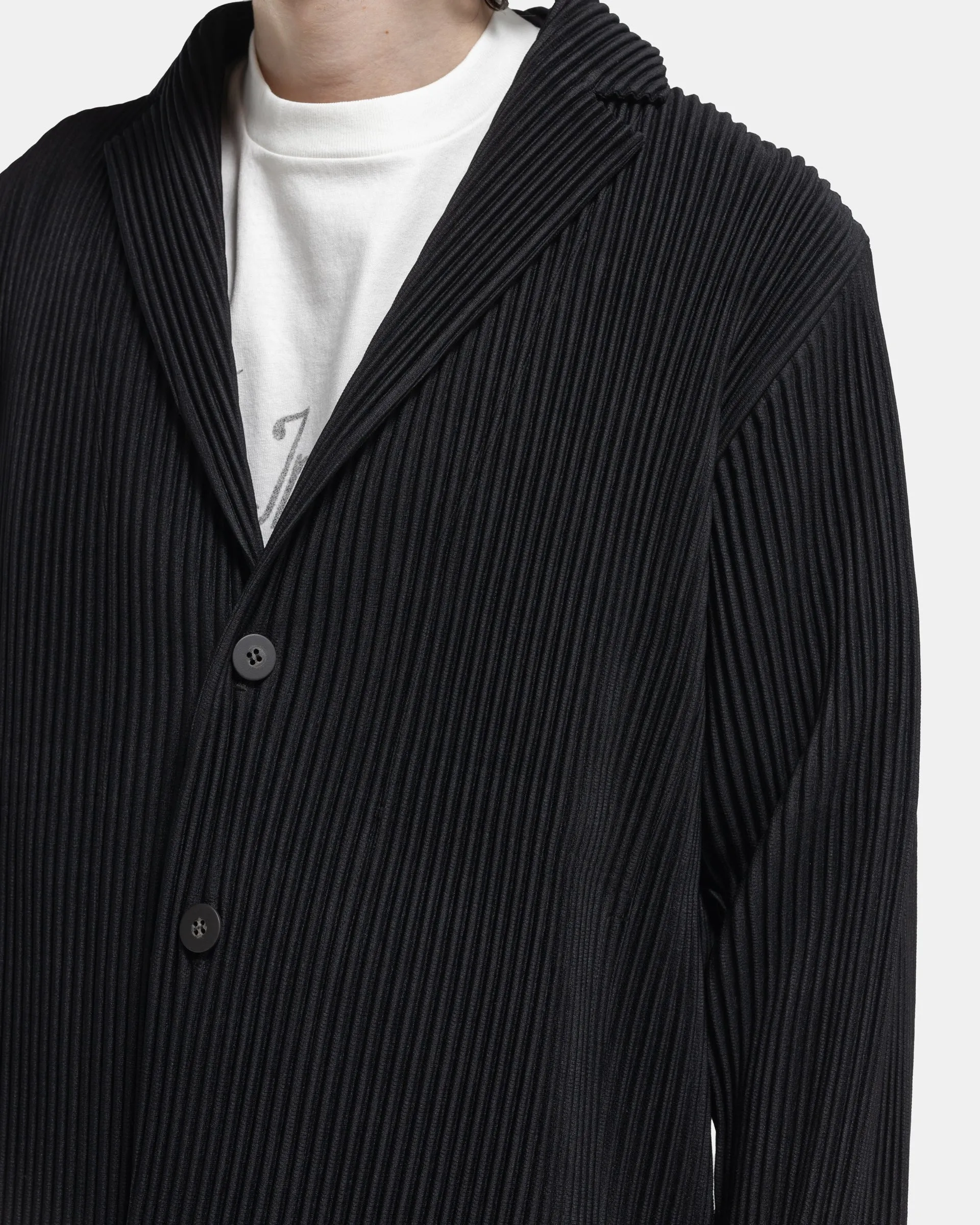 Basic Pleated Blazer in Black