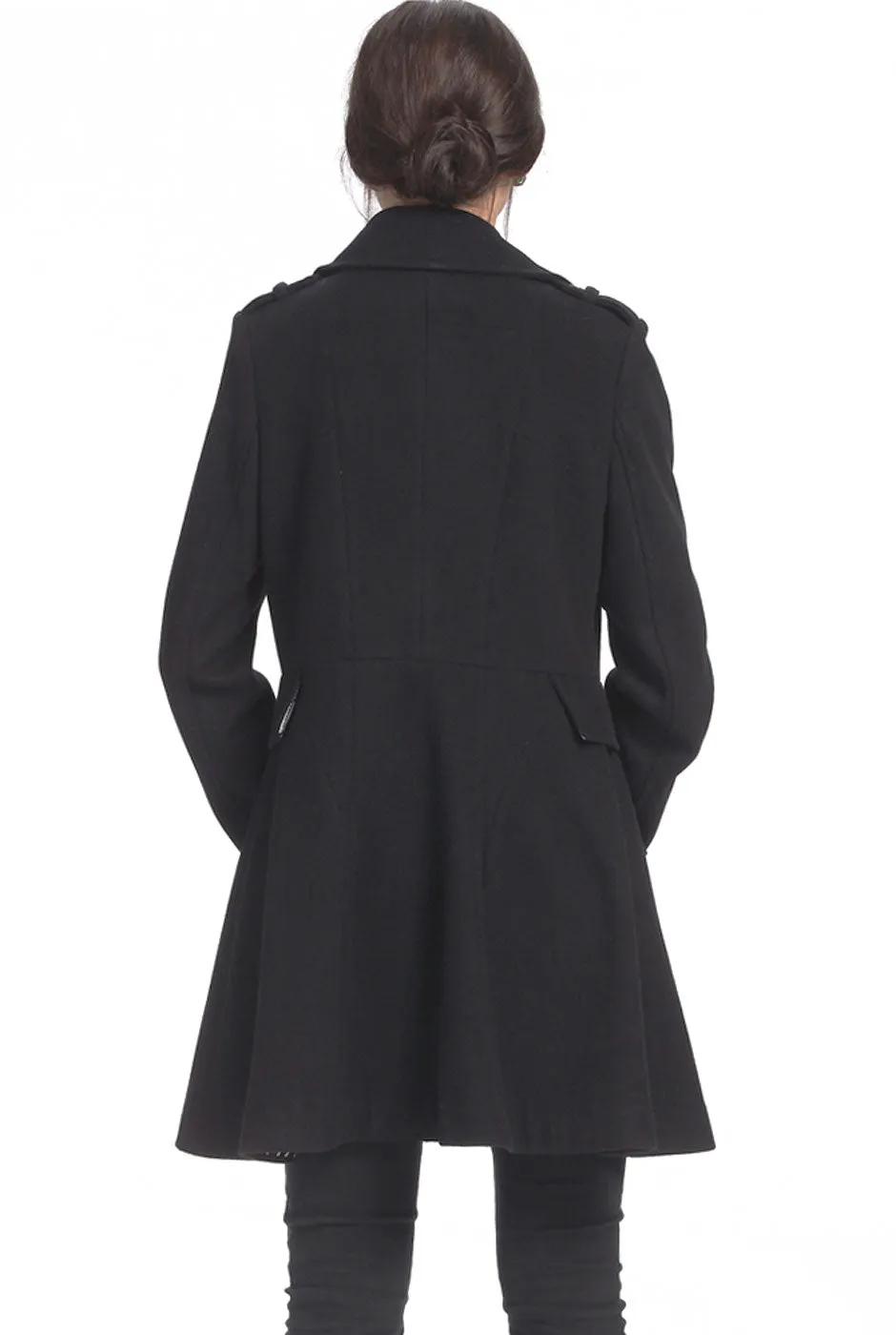 BGSD Women Emma Fit & Flare Wool Pea Coat