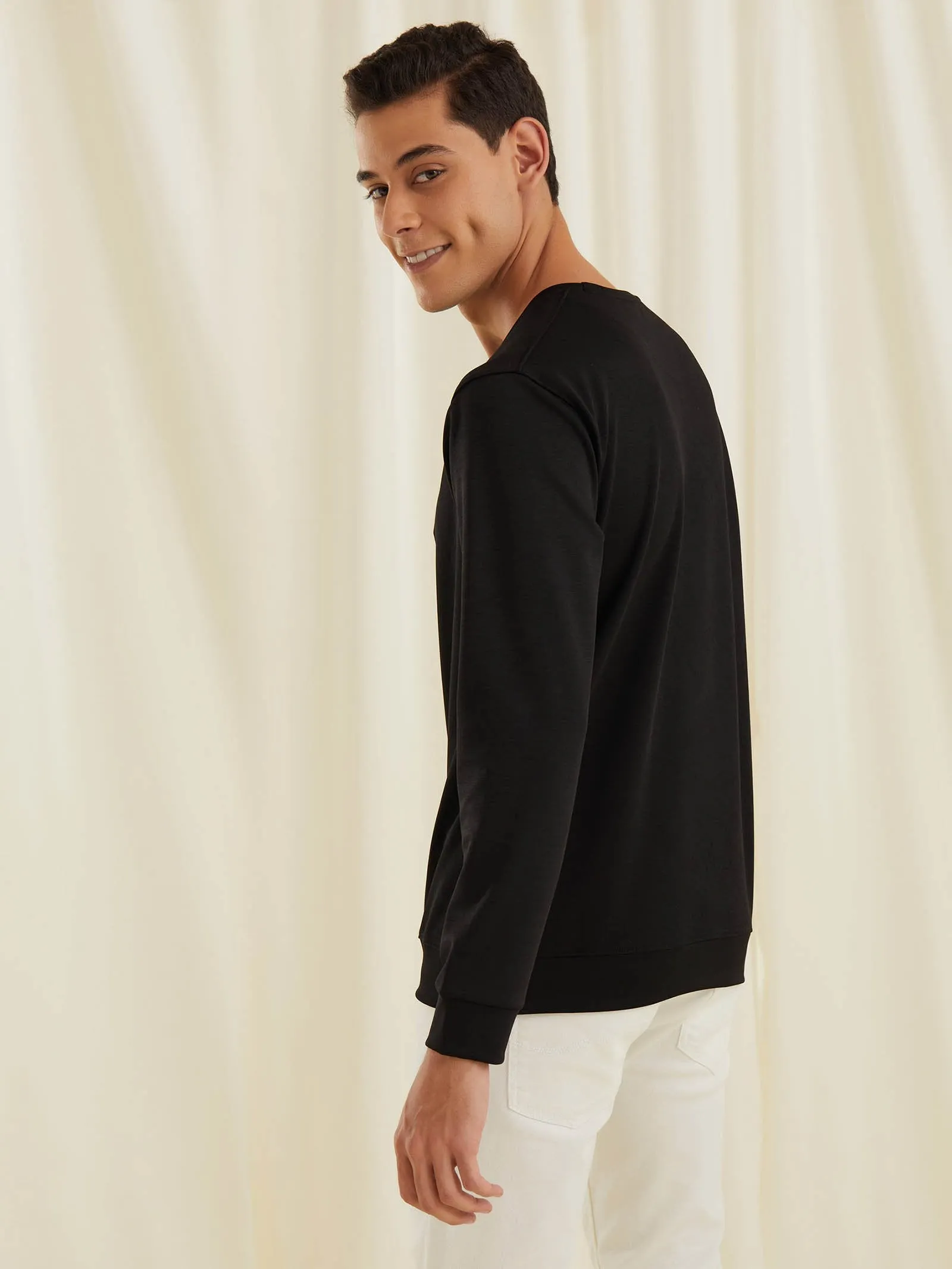 Black 4-Way Stretch Sweatshirt