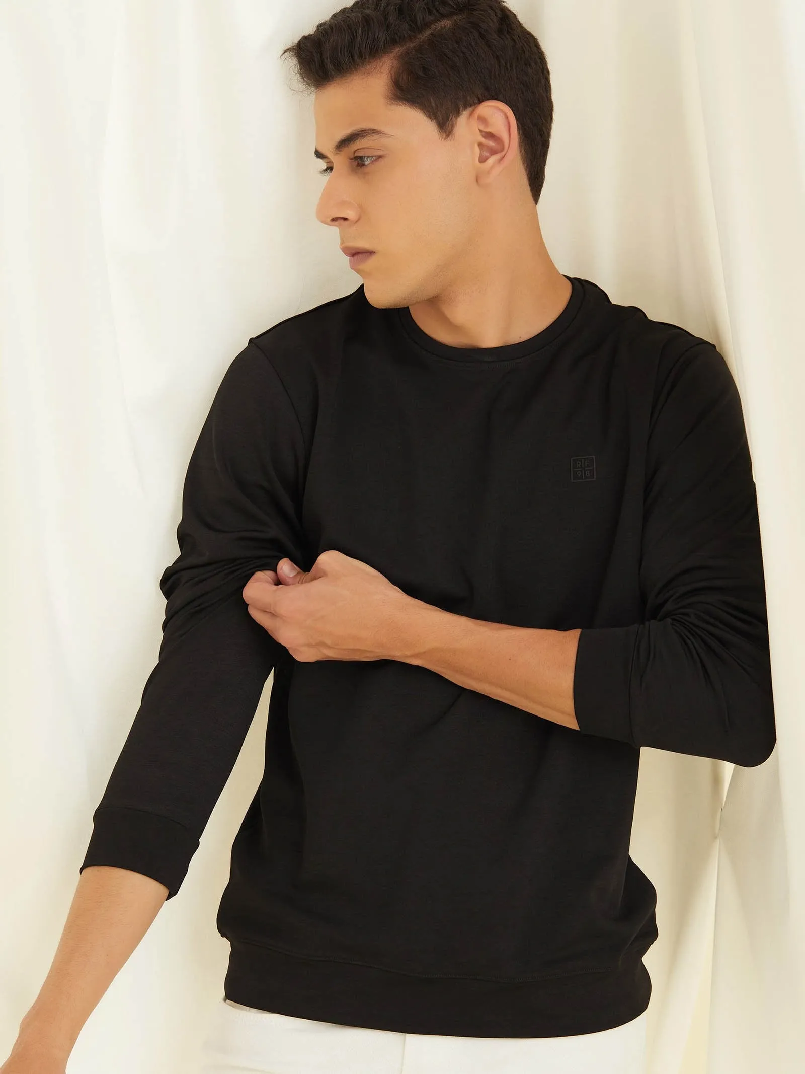 Black 4-Way Stretch Sweatshirt