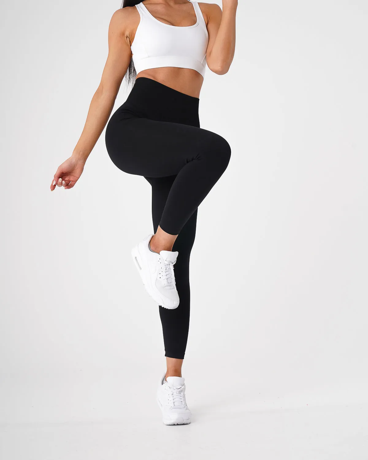 Black Solid Seamless Leggings