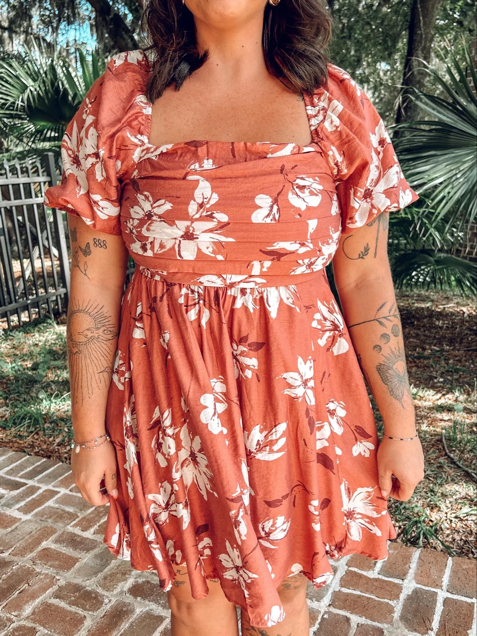 Blossom Floral Mini Dress | Terrecotta