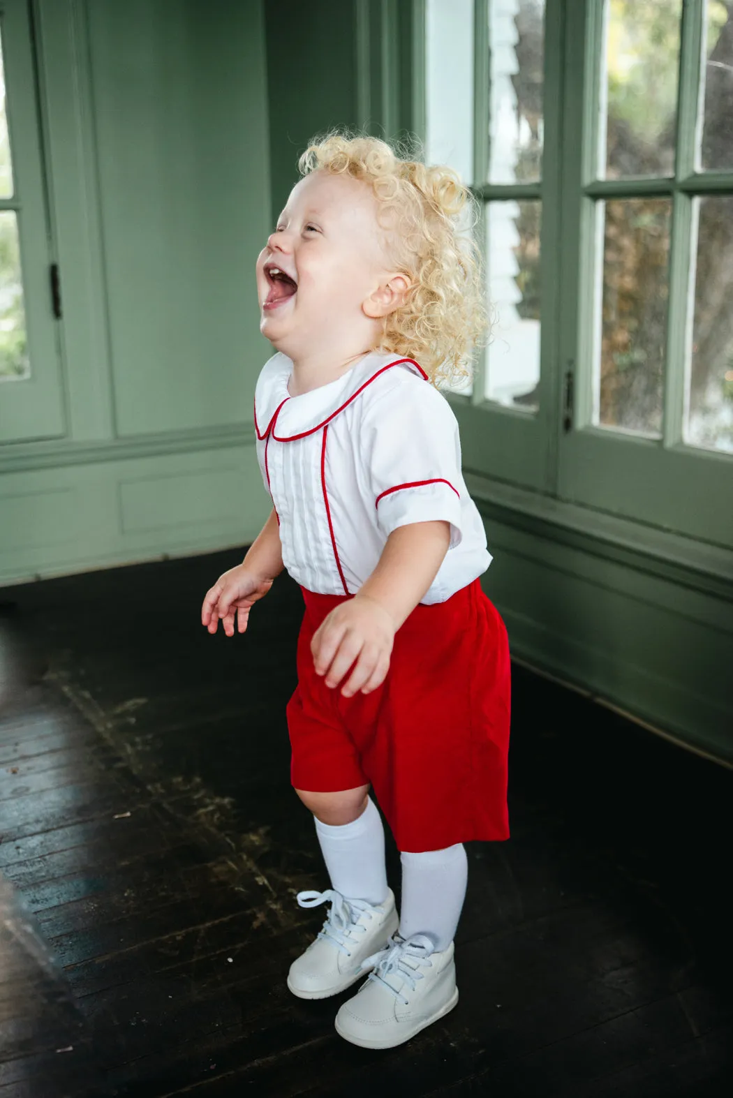 Boy's 'Red Christmas" Corduroy Boy Short