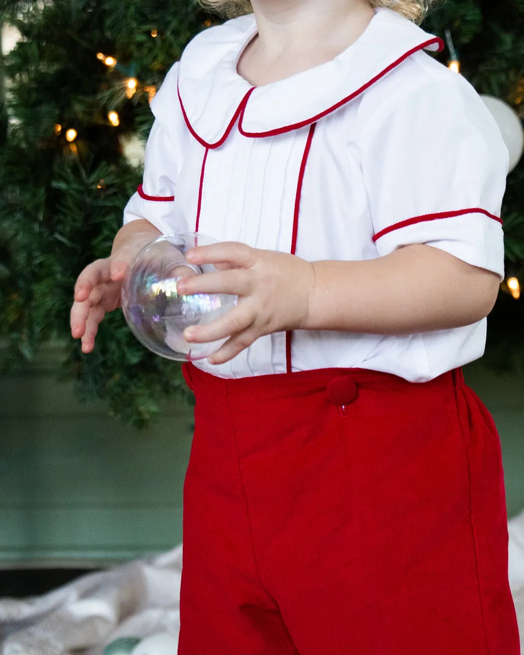 Boy's 'Red Christmas" Corduroy Boy Short