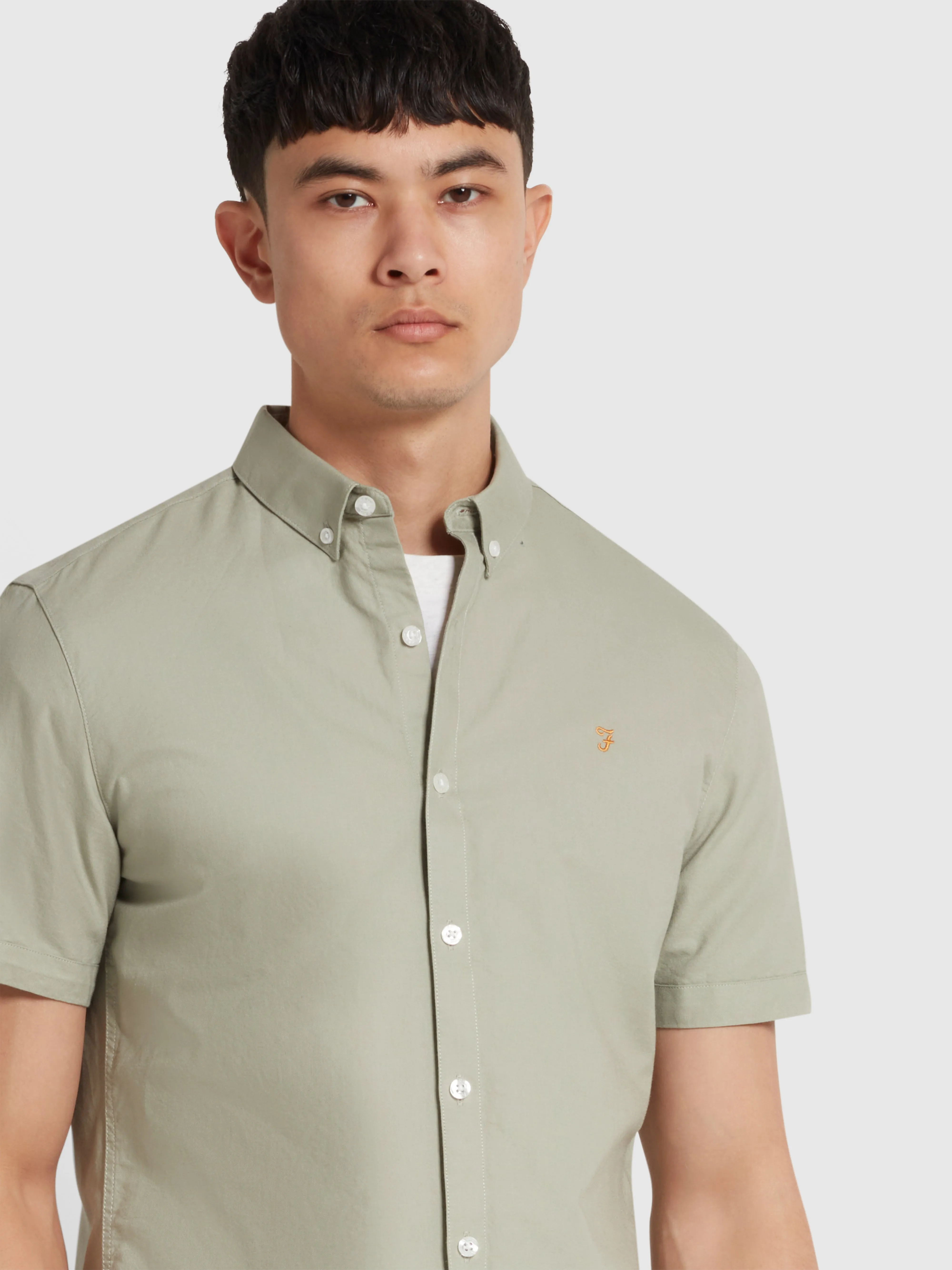 Brewer Short Sleeve Oxford Shirt In Balsam