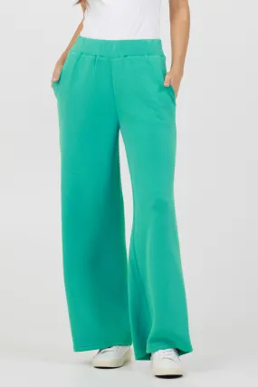 Caribbean Turquoise Cloud Fleece Flare Pants