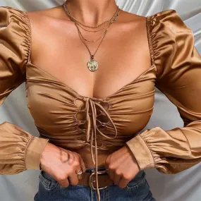 Champagne Gold Bandage Blouses