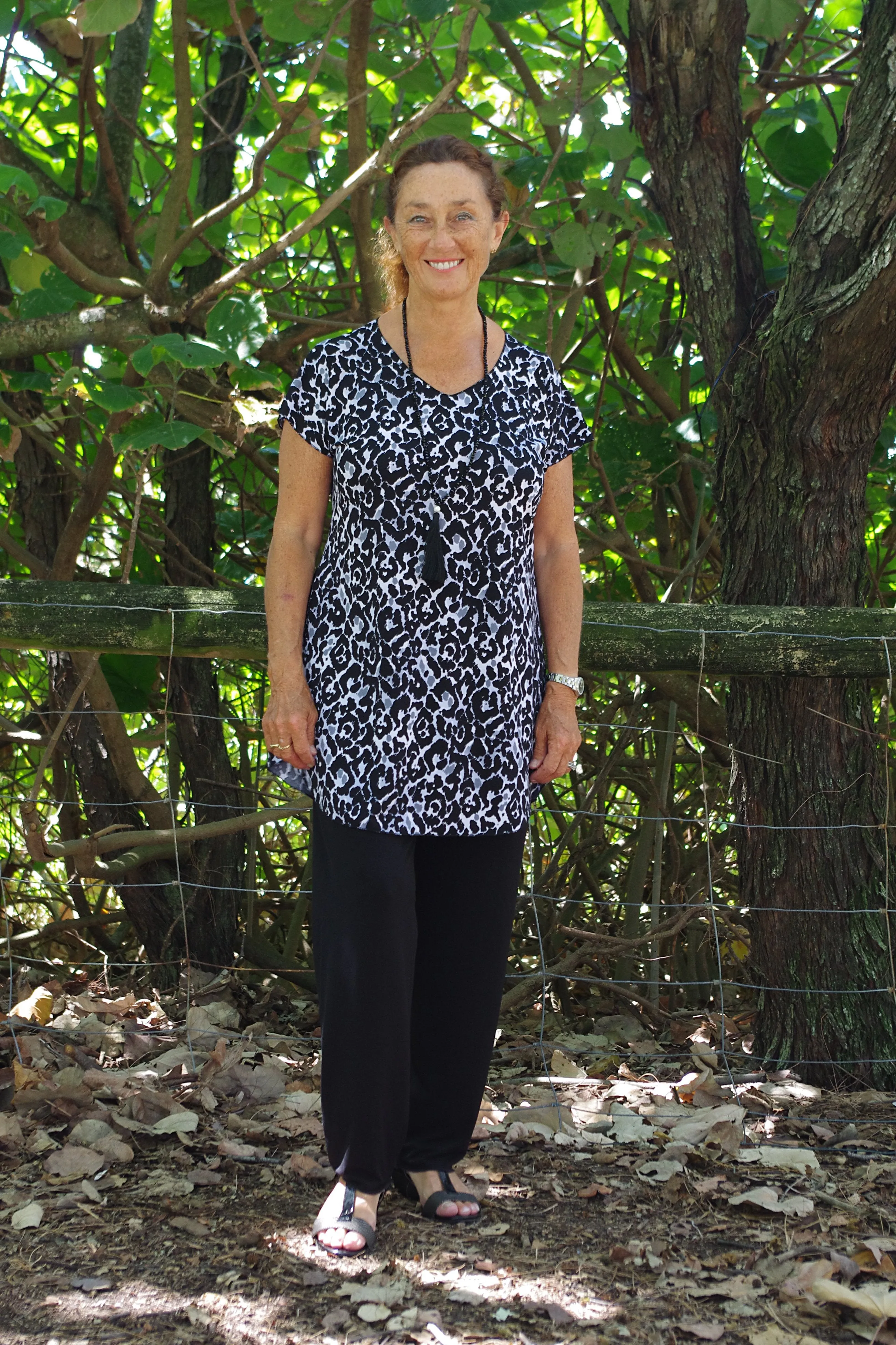 Cheetah Print Jersey Knit Tunic Top