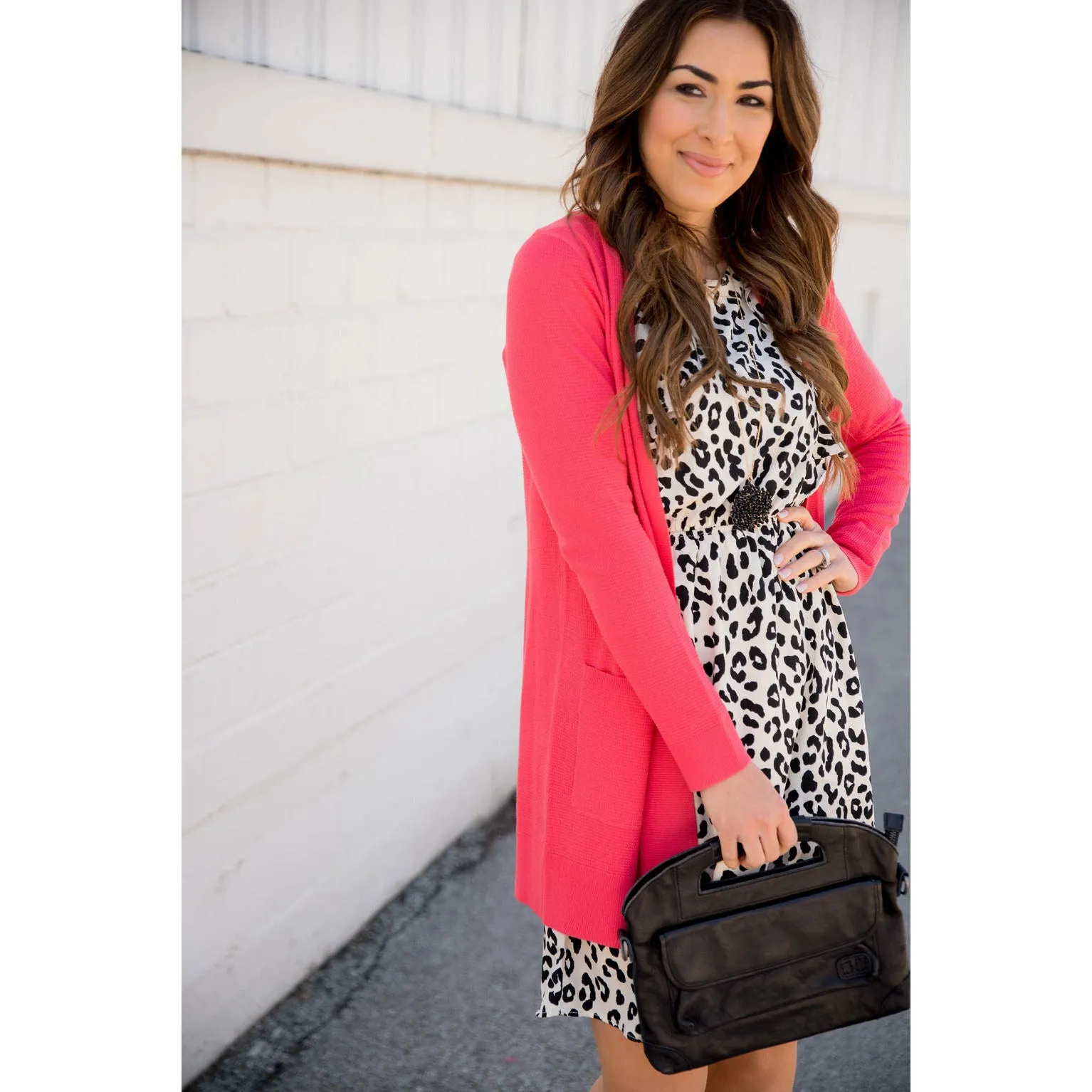 Cheetah Ruffle Accent Sleeveless Dress