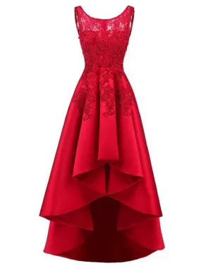 Chic Red Homecoming dress Asymmetrical Lace Homecoming Dress ER076