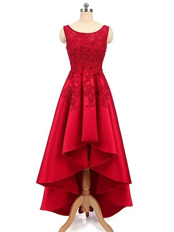 Chic Red Homecoming dress Asymmetrical Lace Homecoming Dress ER076