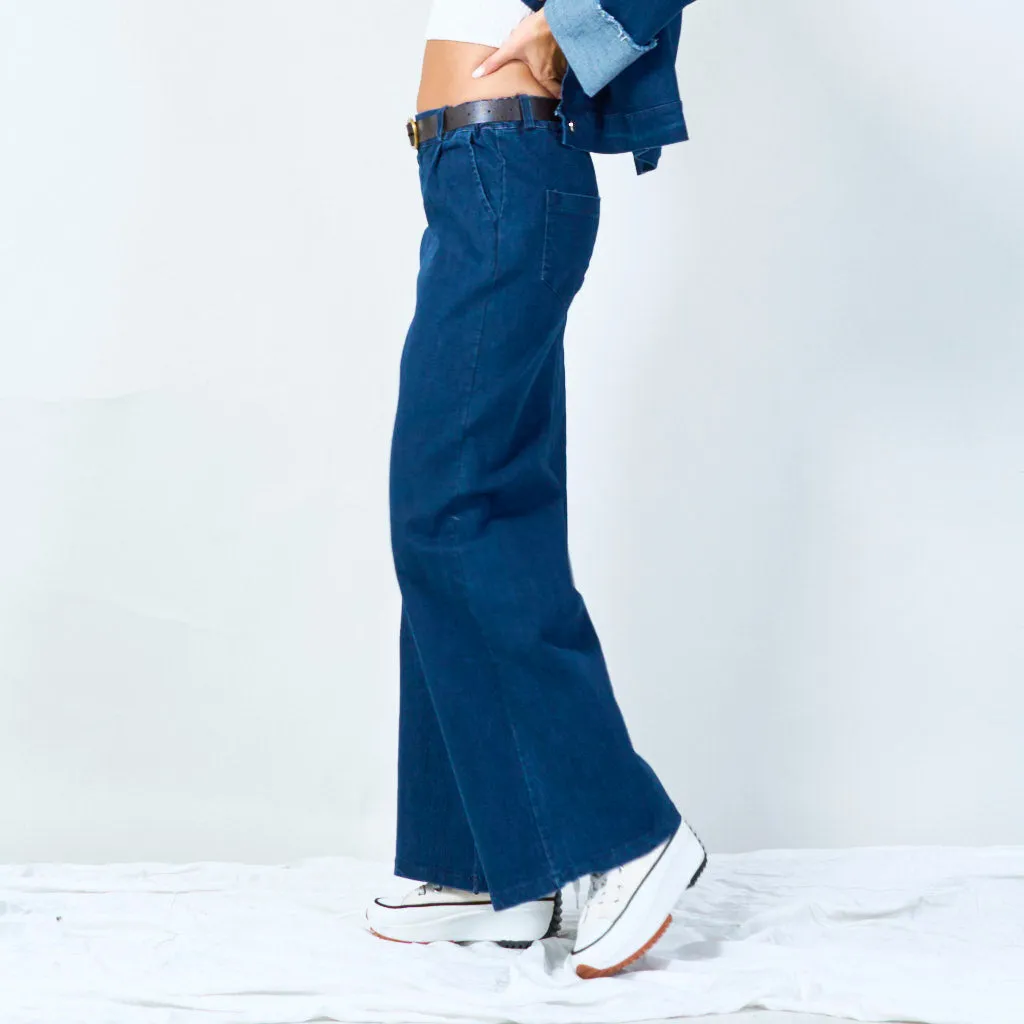 Chic wide-leg pants with belt wholesale