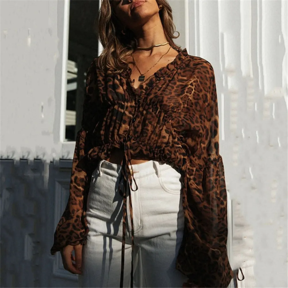 Chiffon Leopard Printed Blouses