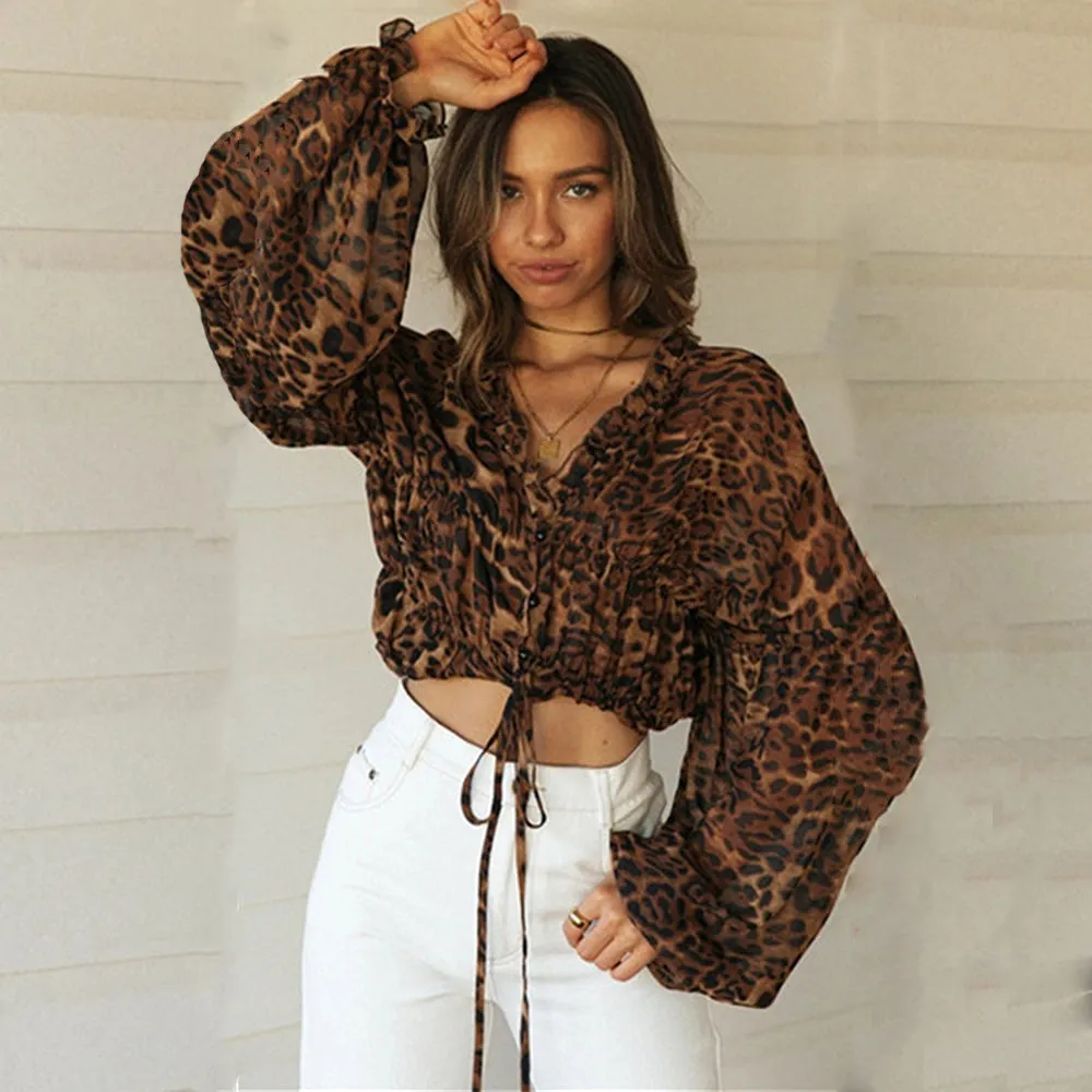 Chiffon Leopard Printed Blouses