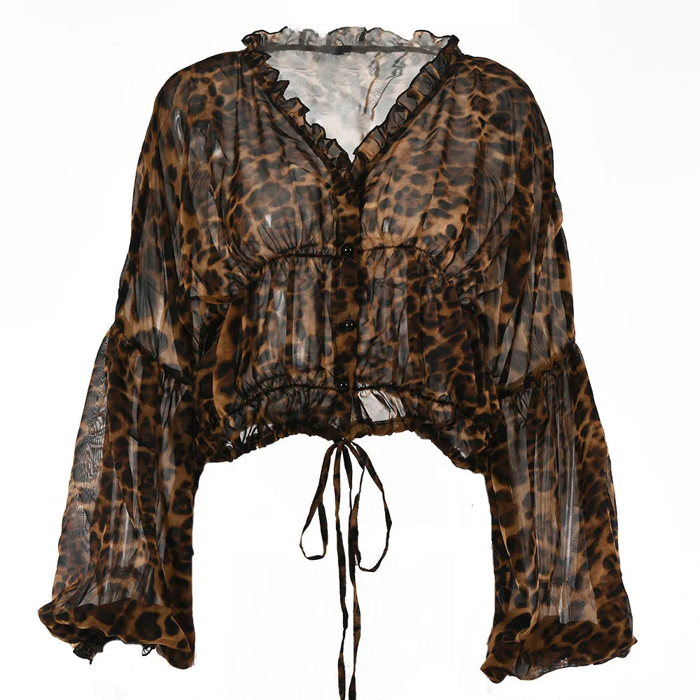 Chiffon Leopard Printed Blouses