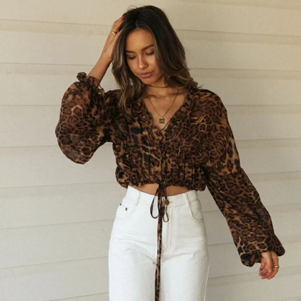 Chiffon Leopard Printed Blouses