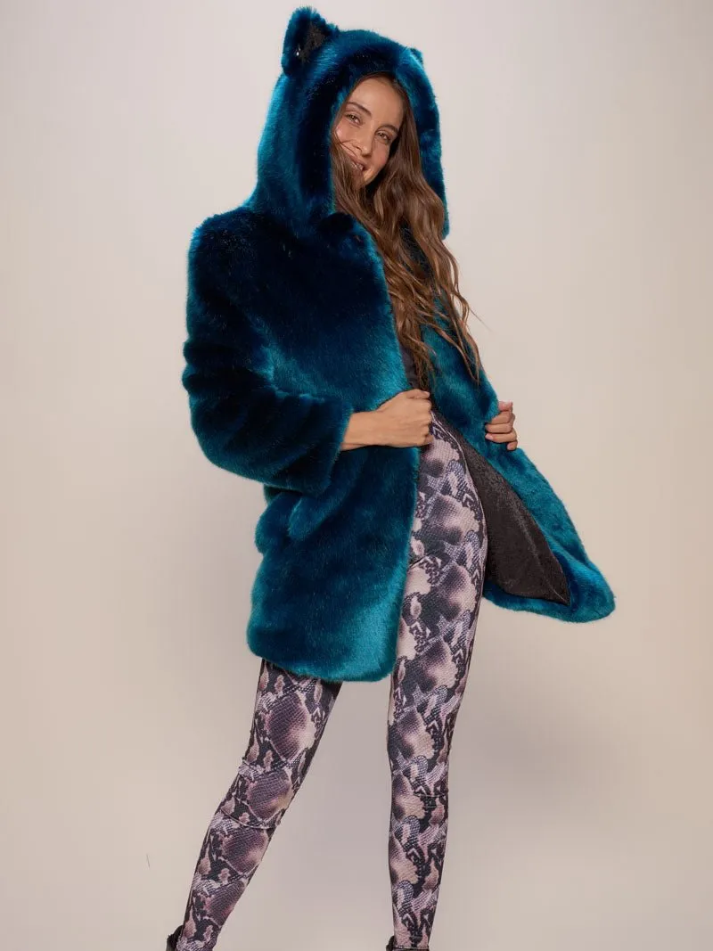 Classic Women's Blue Faux Fur Coat | Royal Wolf