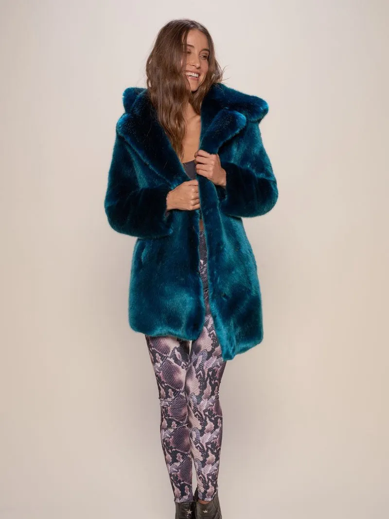 Classic Women's Blue Faux Fur Coat | Royal Wolf