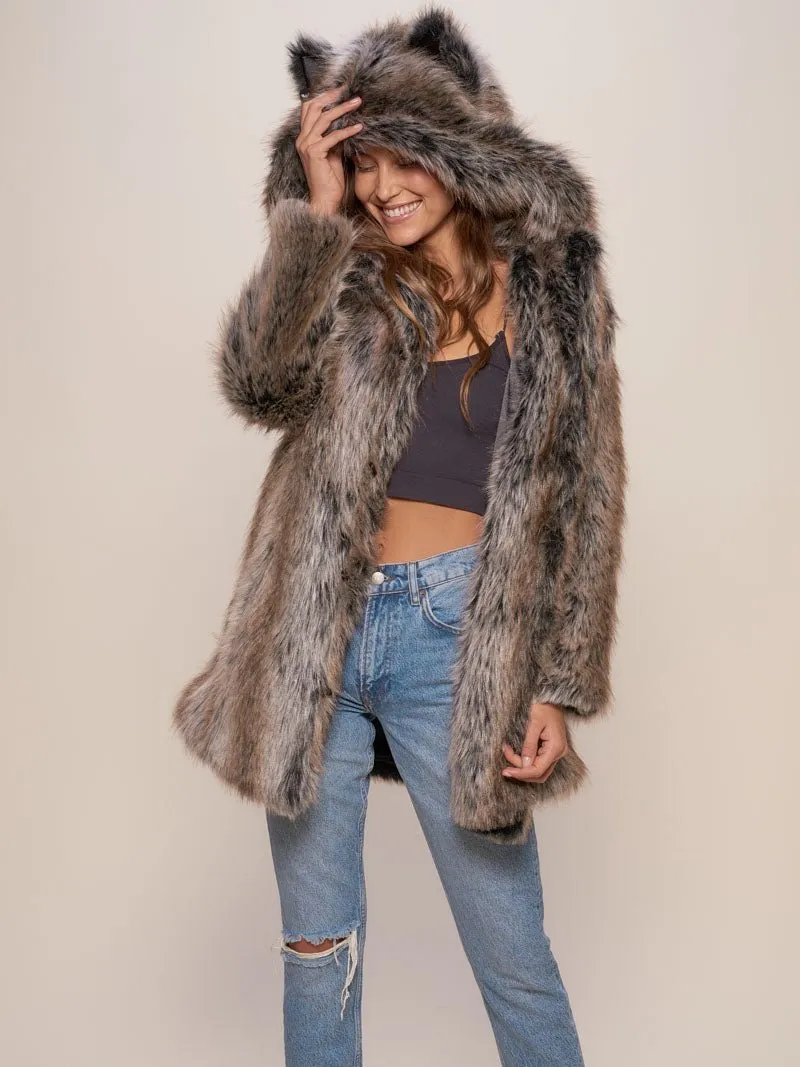 Classic Women's Faux Fur Coat | Grey Wolf