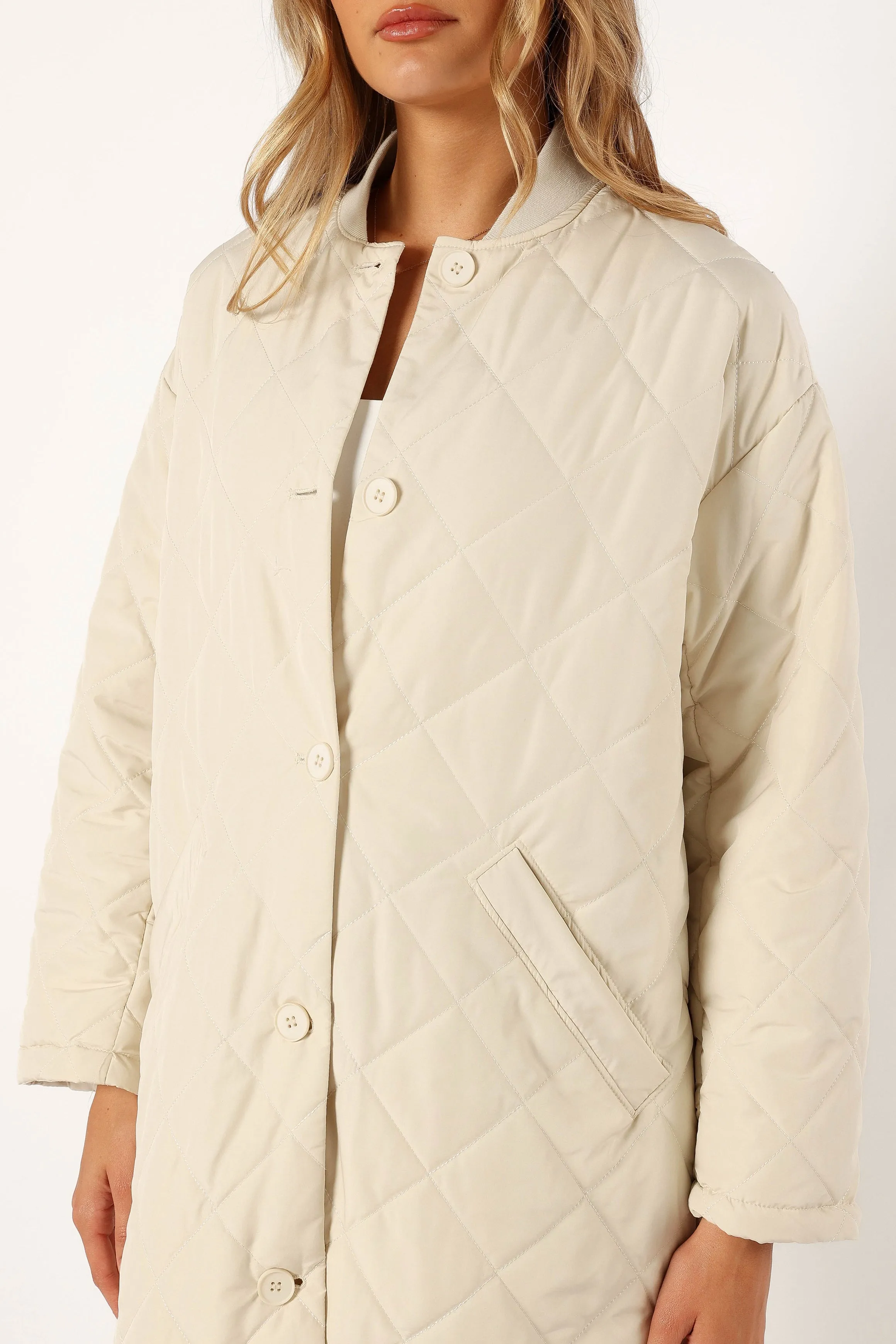 Clea Quilted Jacket - Bone