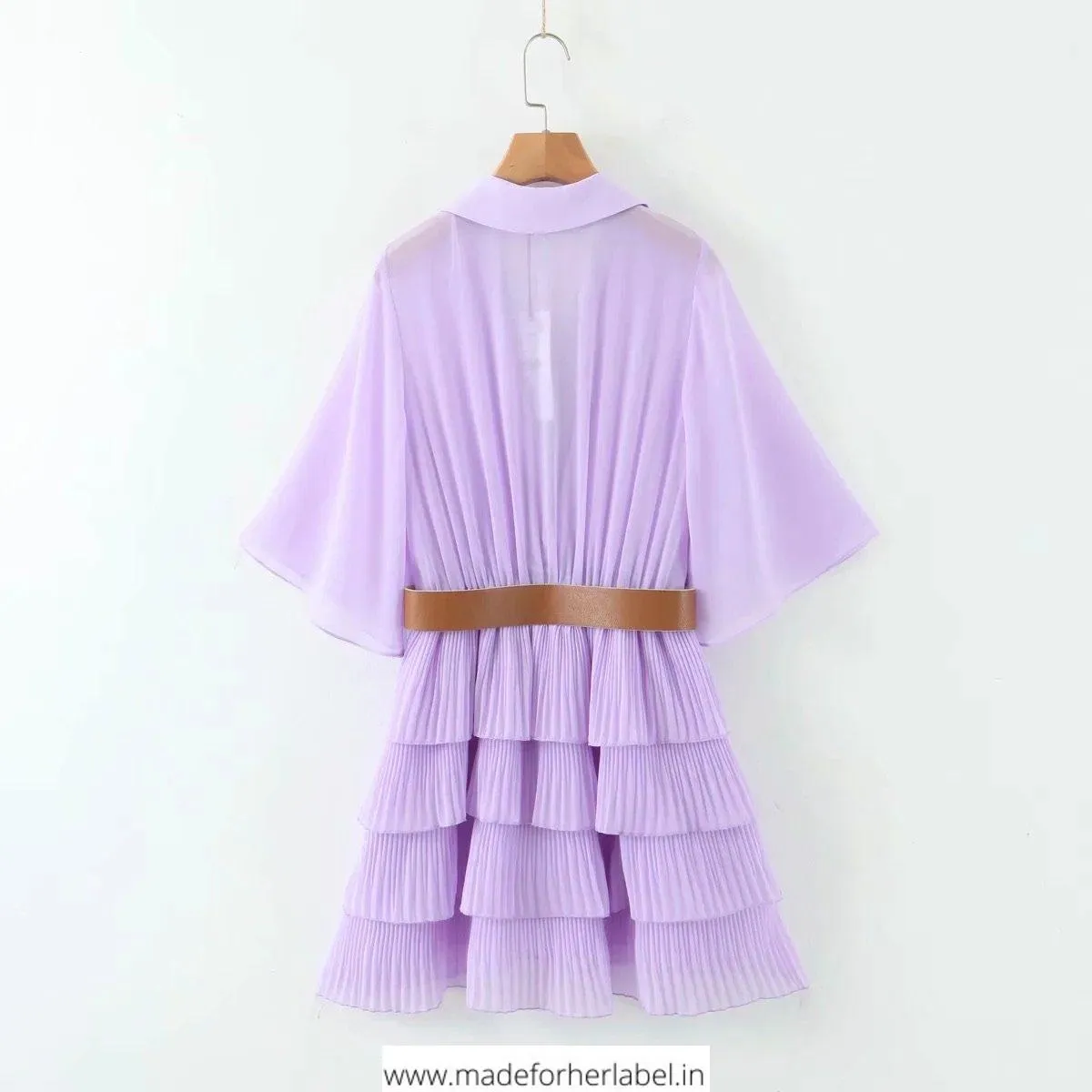 Client Nelova In Our V Neck Ruffle Pleated Dress