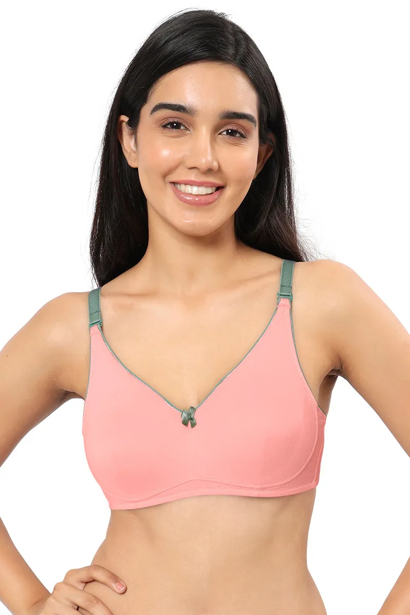 Comfort Concealer Non-padded & Non-wired Bra - Candlelight Peach & Olive Green