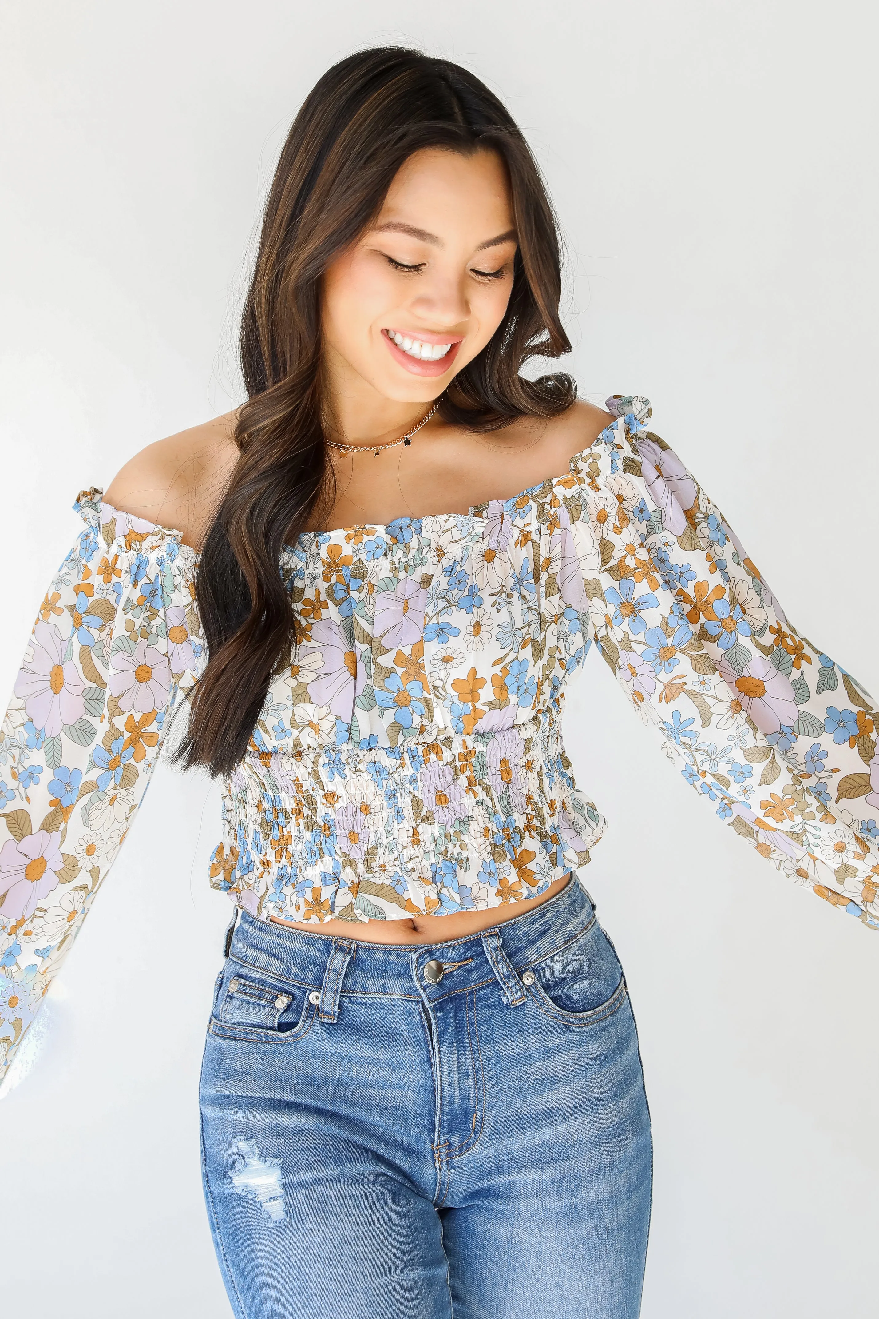 Crushing On You Floral Cropped Blouse