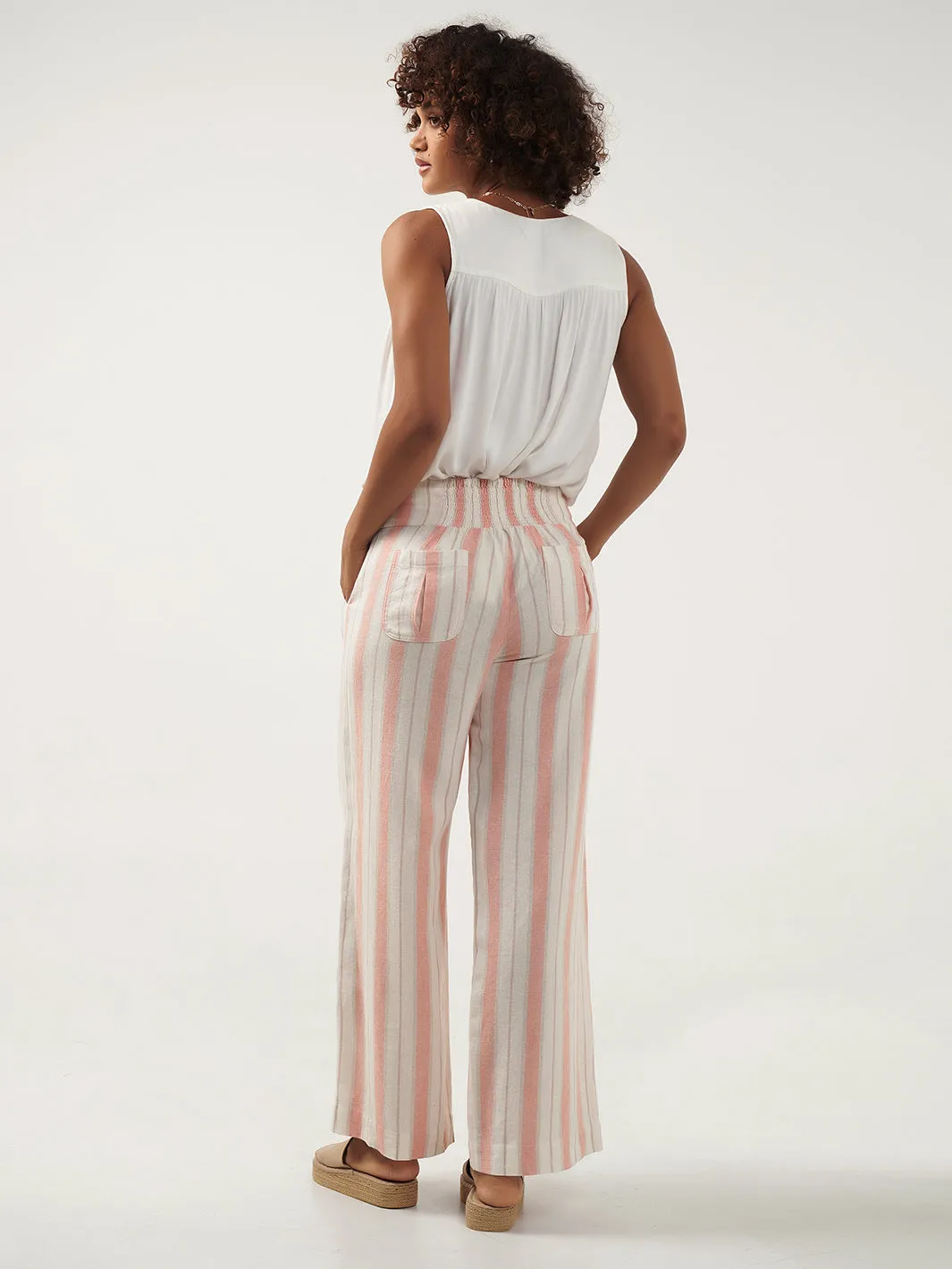 Del Mar Linen Blend Pants Blush