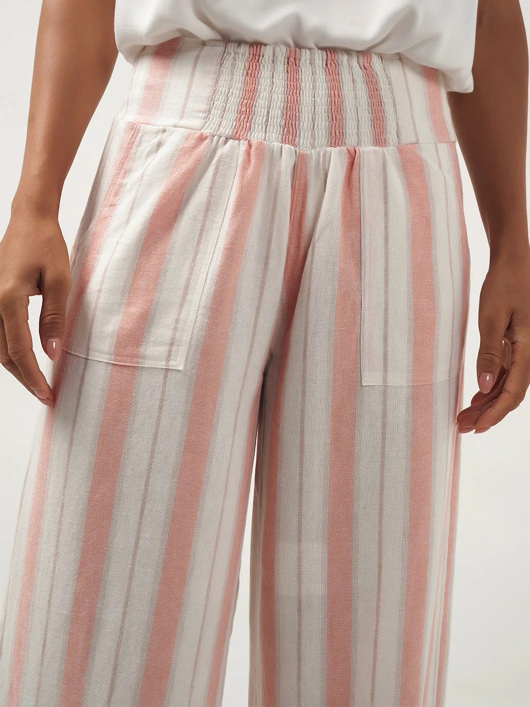 Del Mar Linen Blend Pants Blush