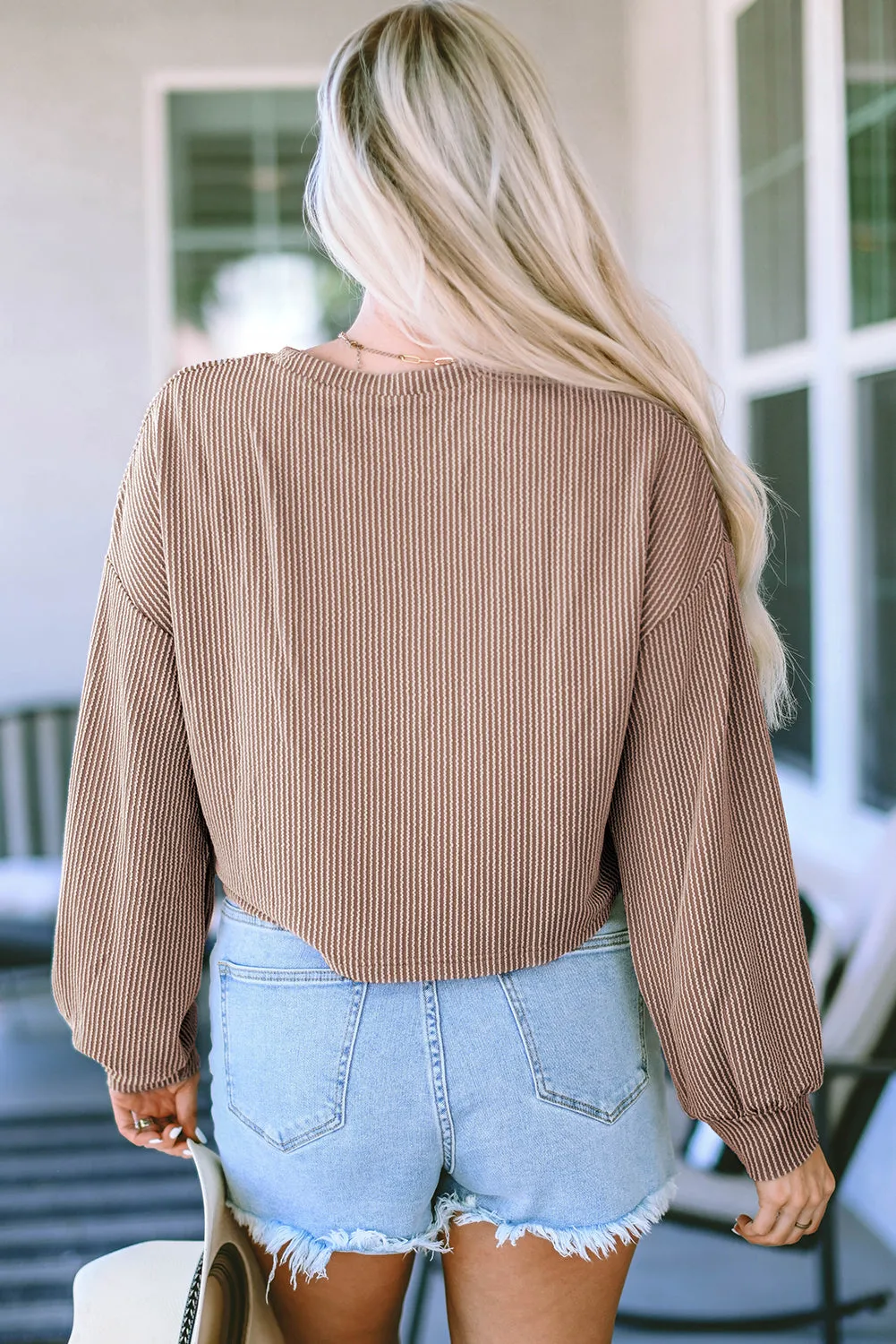 Drop Shoulder Puff Sleeve Top