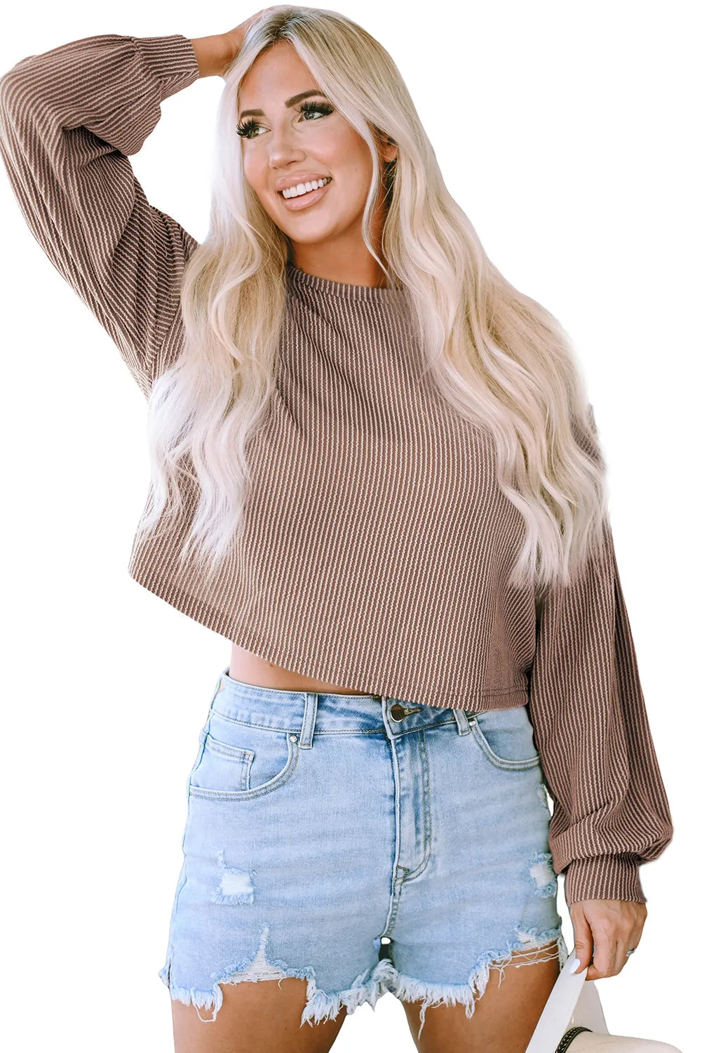 Drop Shoulder Puff Sleeve Top