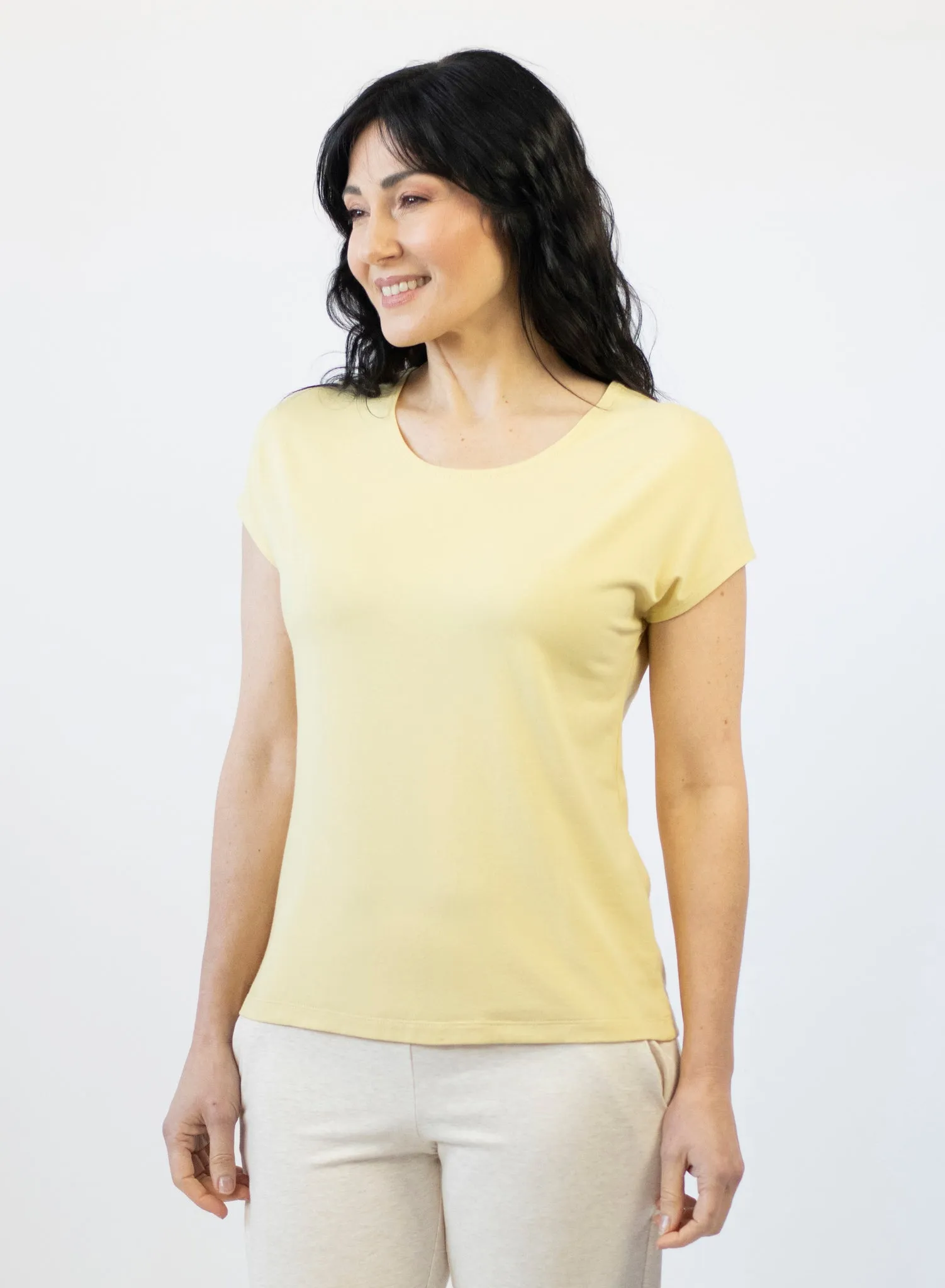 Duffield Easy Tee Top | Lemonade, Sage, Black & White