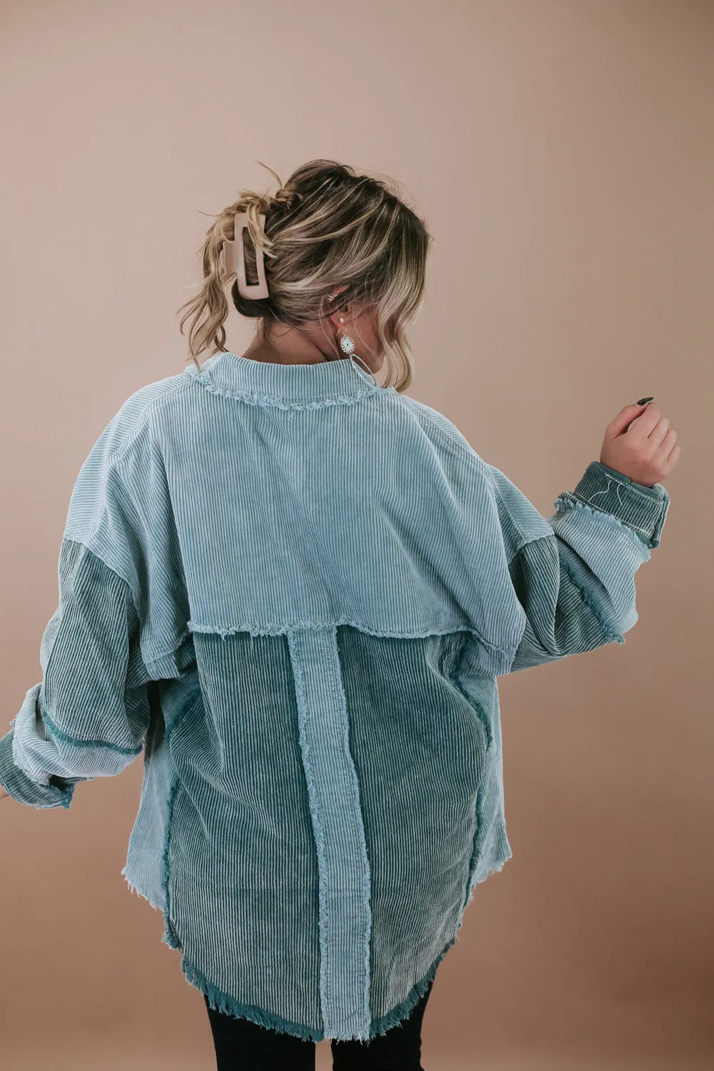 Easy Street Distressed Jacket , Blue/Teal